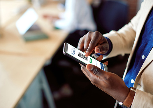 Person using an app on their phone